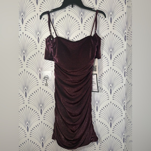 Emerald Sundae Purple Glitter Dress bodycon formal event size large NWT - Picture 2 of 7